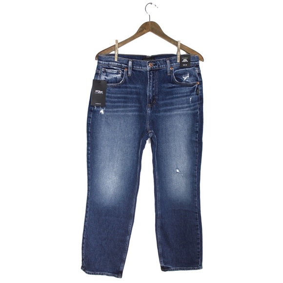 Silver NWT Frisco High Rise Straight Leg Cropped Distressed Jeans 30 10 - Picture 5 of 10